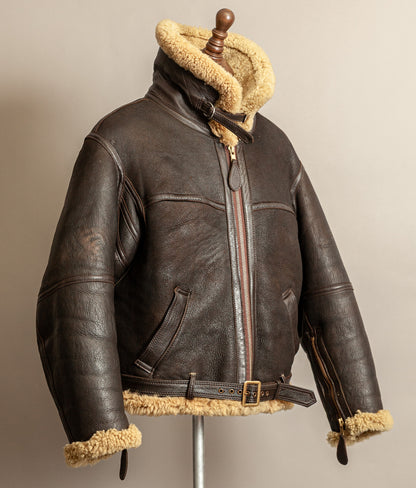 Vintage RAF Irvin Sheepskin Shearling Flying Jacket Blackbird Leather England (44)