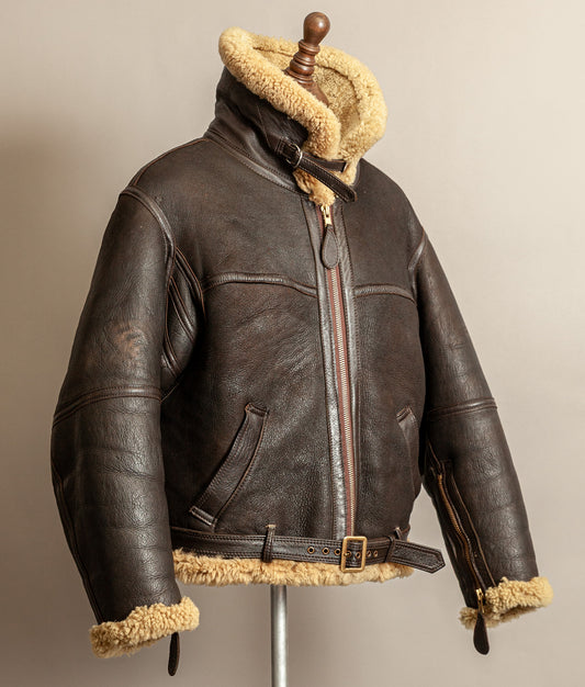 Vintage RAF Irvin Sheepskin Shearling Flying Jacket Blackbird Leather England (44)