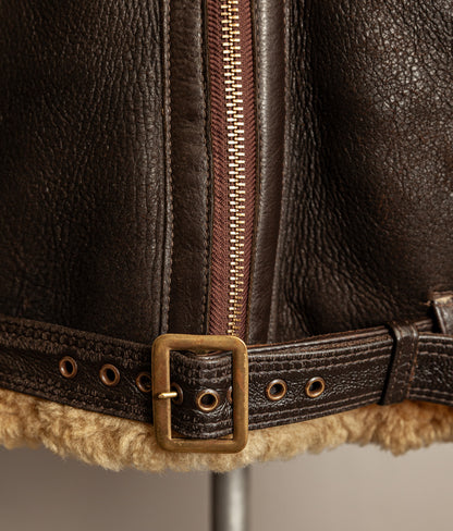 Vintage RAF Irvin Sheepskin Shearling Flying Jacket Blackbird Leather England (44)