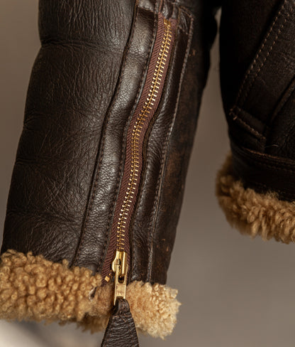 Vintage RAF Irvin Sheepskin Shearling Flying Jacket Blackbird Leather England (44)