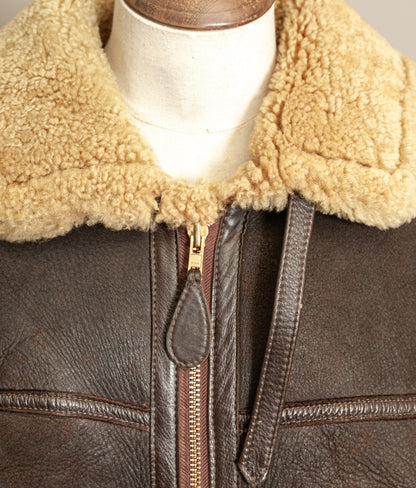 Vintage RAF Irvin Sheepskin Shearling Flying Jacket Blackbird Leather England (44)