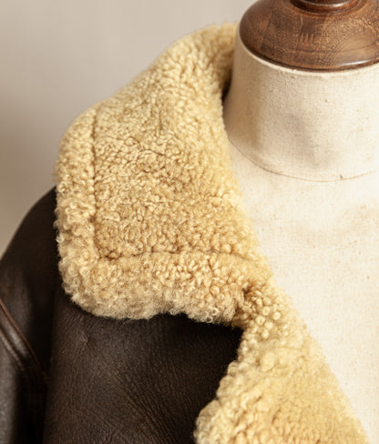 Vintage RAF Irvin Sheepskin Shearling Flying Jacket Blackbird Leather England (44)