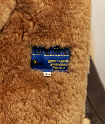 Vintage RAF Irvin Sheepskin Shearling Flying Jacket Blackbird Leather England (44)