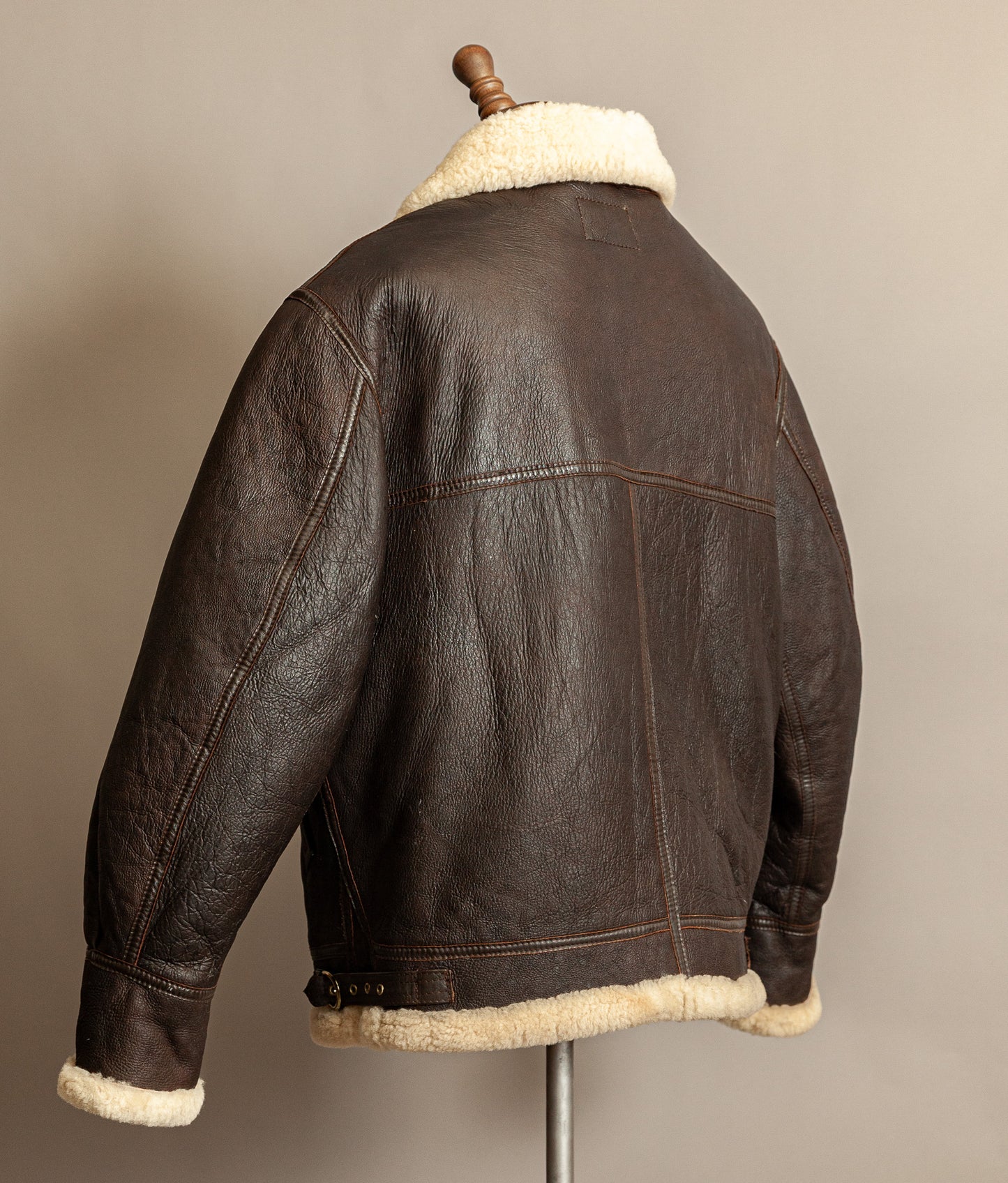 Vintage 1980s USAAF B-3 Sheepskin Shearling Flight Jacket XL (46)