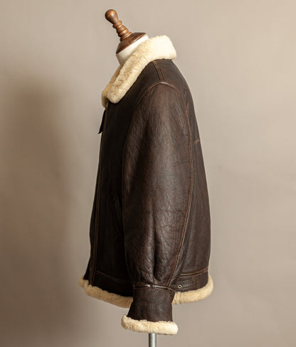 Vintage 1980s USAAF B-3 Sheepskin Shearling Flight Jacket XL (46)