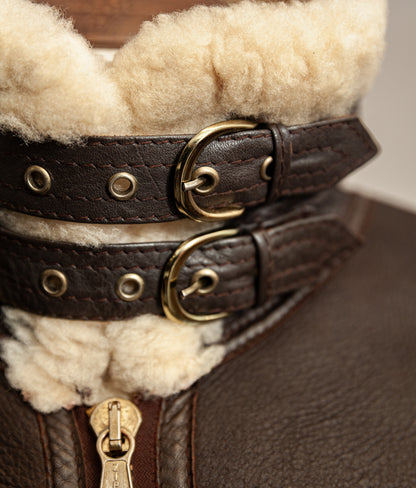 Vintage 1980s USAAF B-3 Sheepskin Shearling Flight Jacket XL (46)