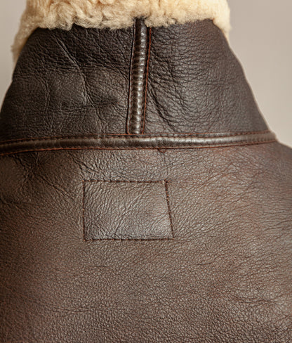 Vintage 1980s USAAF B-3 Sheepskin Shearling Flight Jacket XL (46)