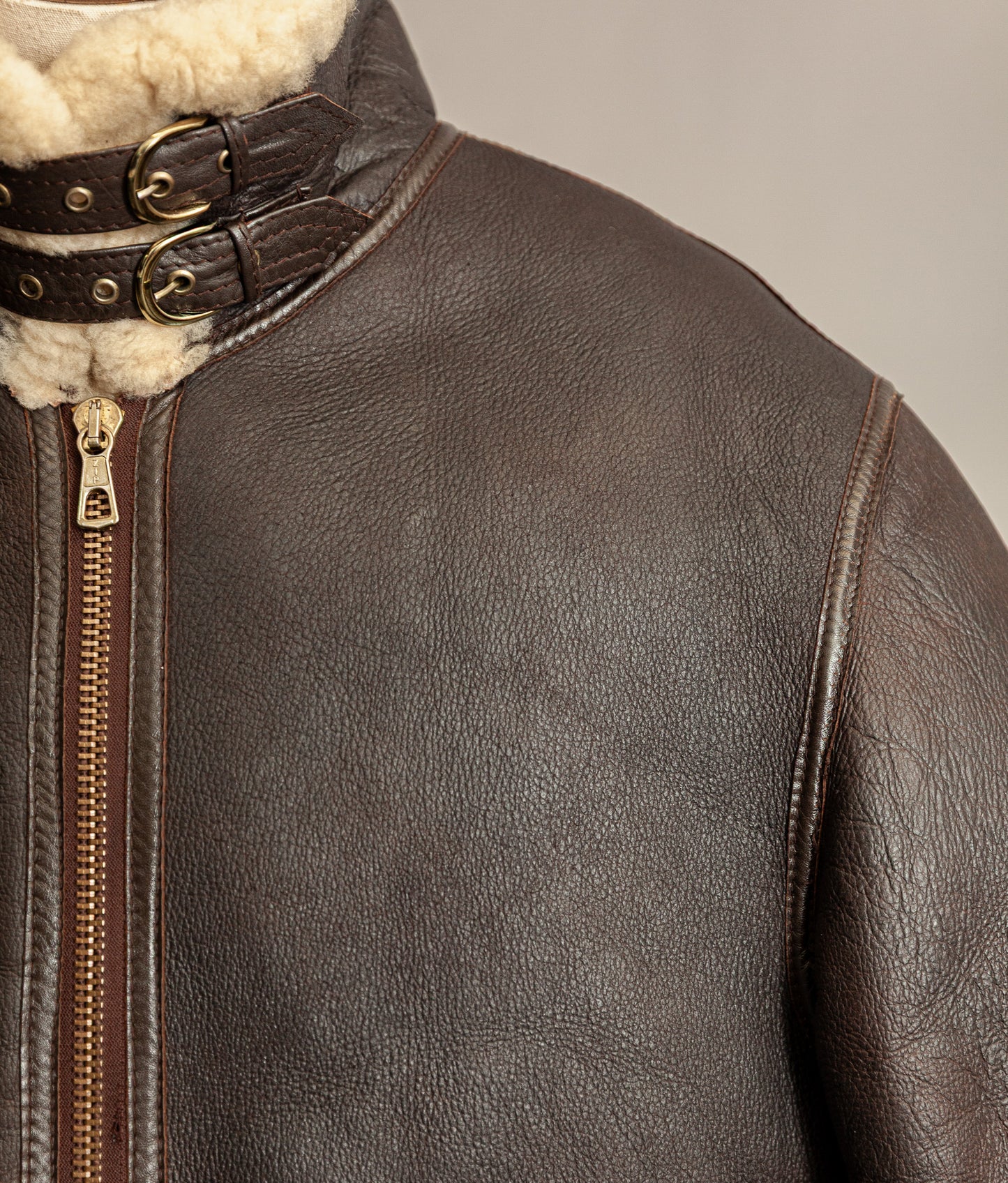 Vintage 1980s USAAF B-3 Sheepskin Shearling Flight Jacket XL (46)