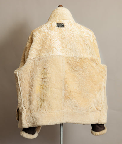 Vintage 1980s USAAF B-3 Sheepskin Shearling Flight Jacket XL (46)