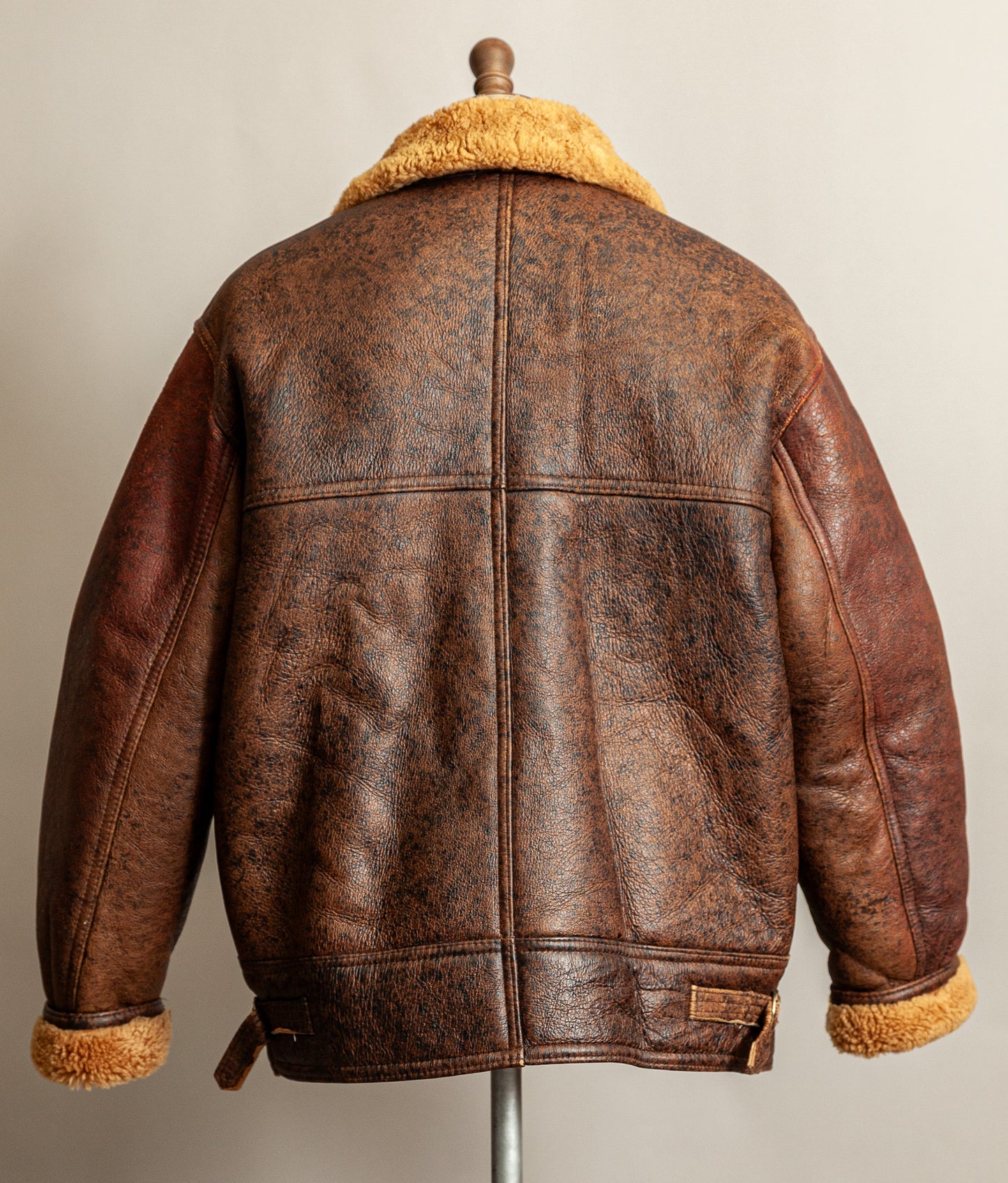 Vintage 1980s Sheepskin Shearling Flying Bomber Jacket XL (46)