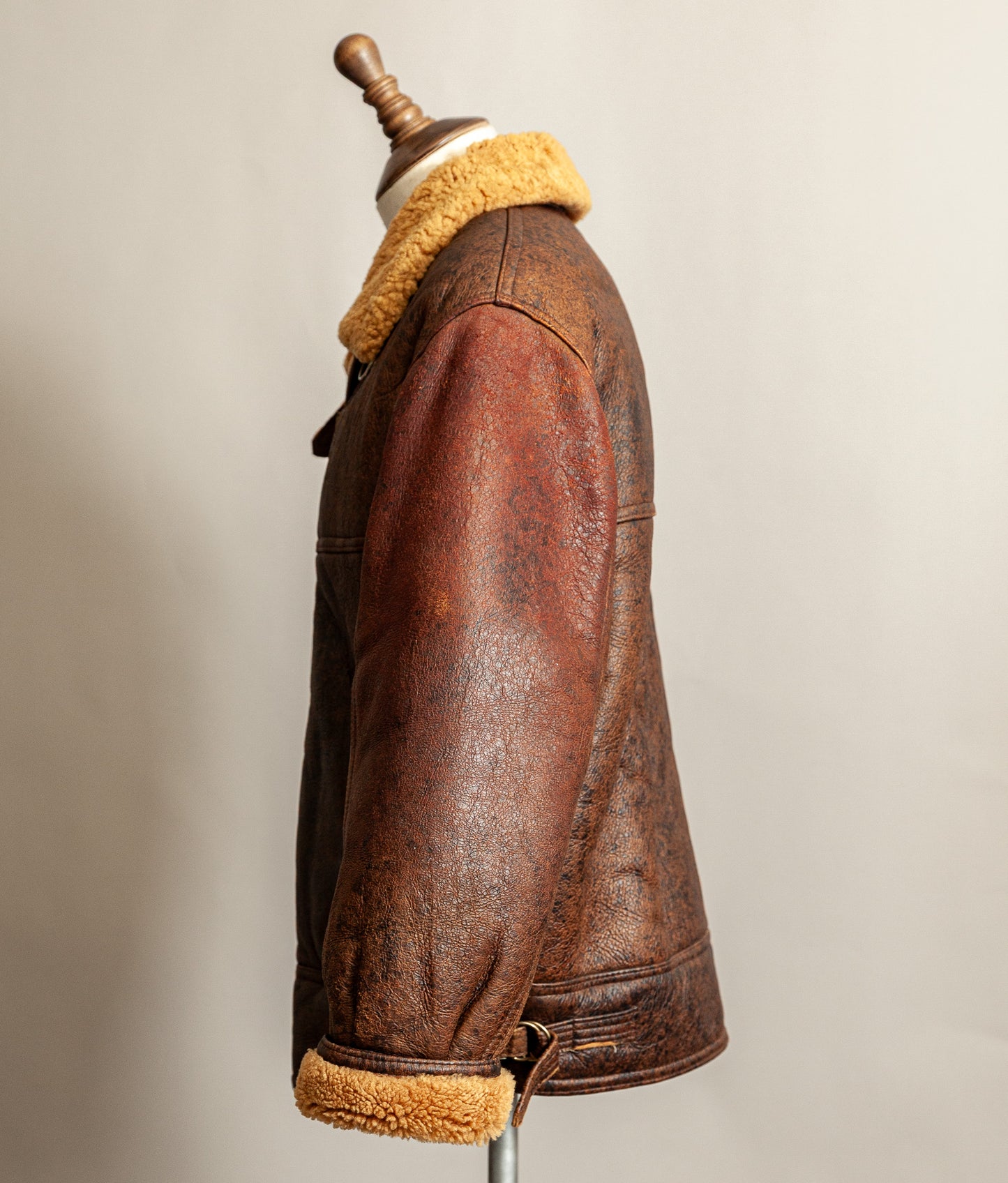 Vintage 1980s Sheepskin Shearling Flying Bomber Jacket XL (46)