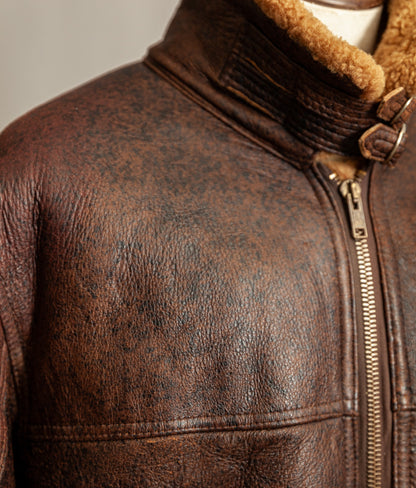 Vintage 1980s Sheepskin Shearling Flying Bomber Jacket XL (46)
