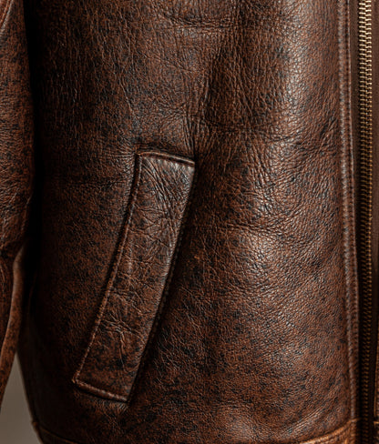 Vintage 1980s Sheepskin Shearling Flying Bomber Jacket XL (46)