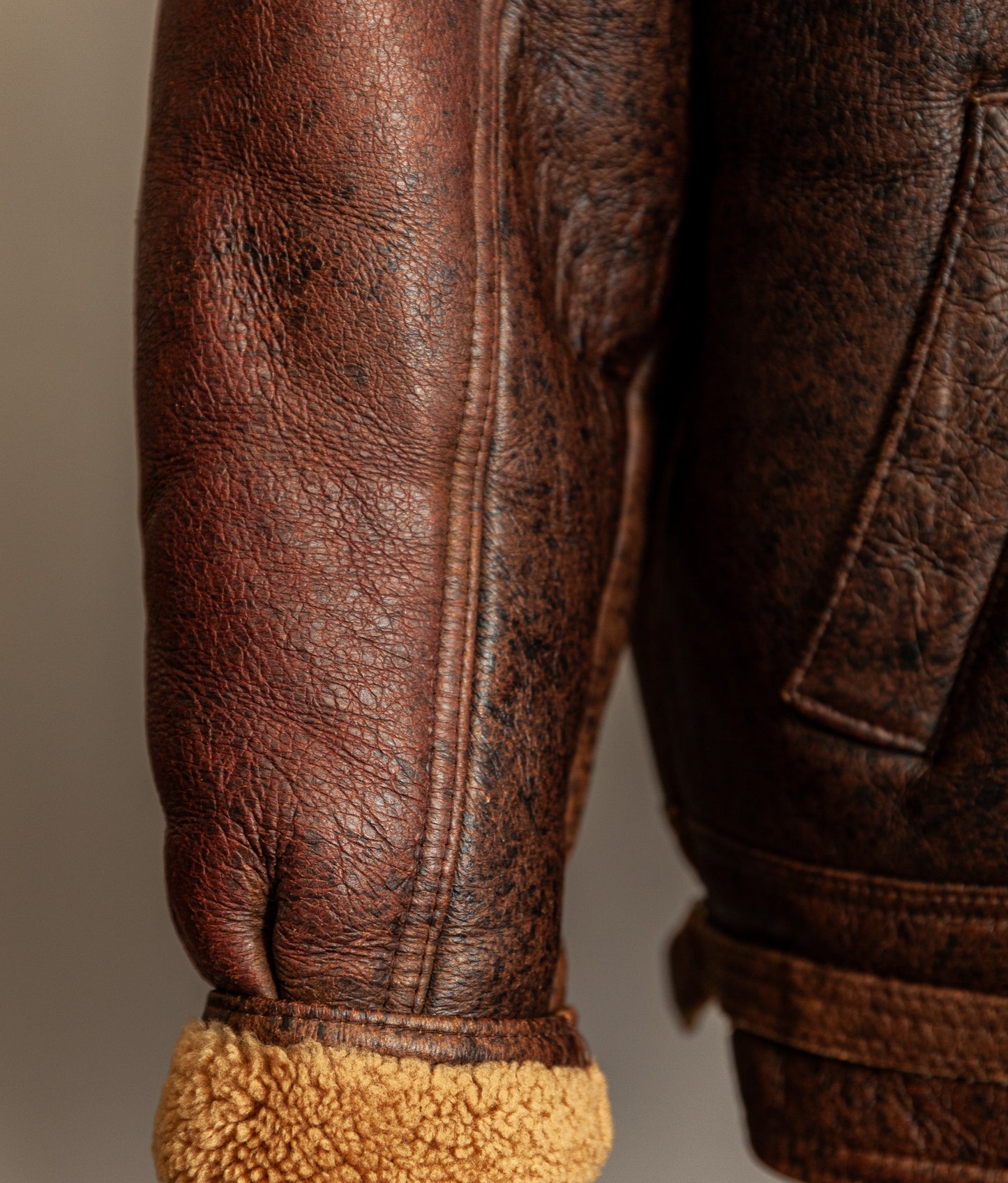 Vintage 1980s Sheepskin Shearling Flying Bomber Jacket XL (46)