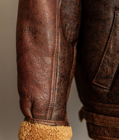 Vintage 1980s Sheepskin Shearling Flying Bomber Jacket XL (46)