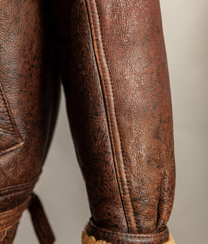 Vintage 1980s Sheepskin Shearling Flying Bomber Jacket XL (46)