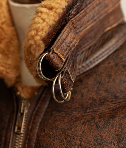 Vintage 1980s Sheepskin Shearling Flying Bomber Jacket XL (46)