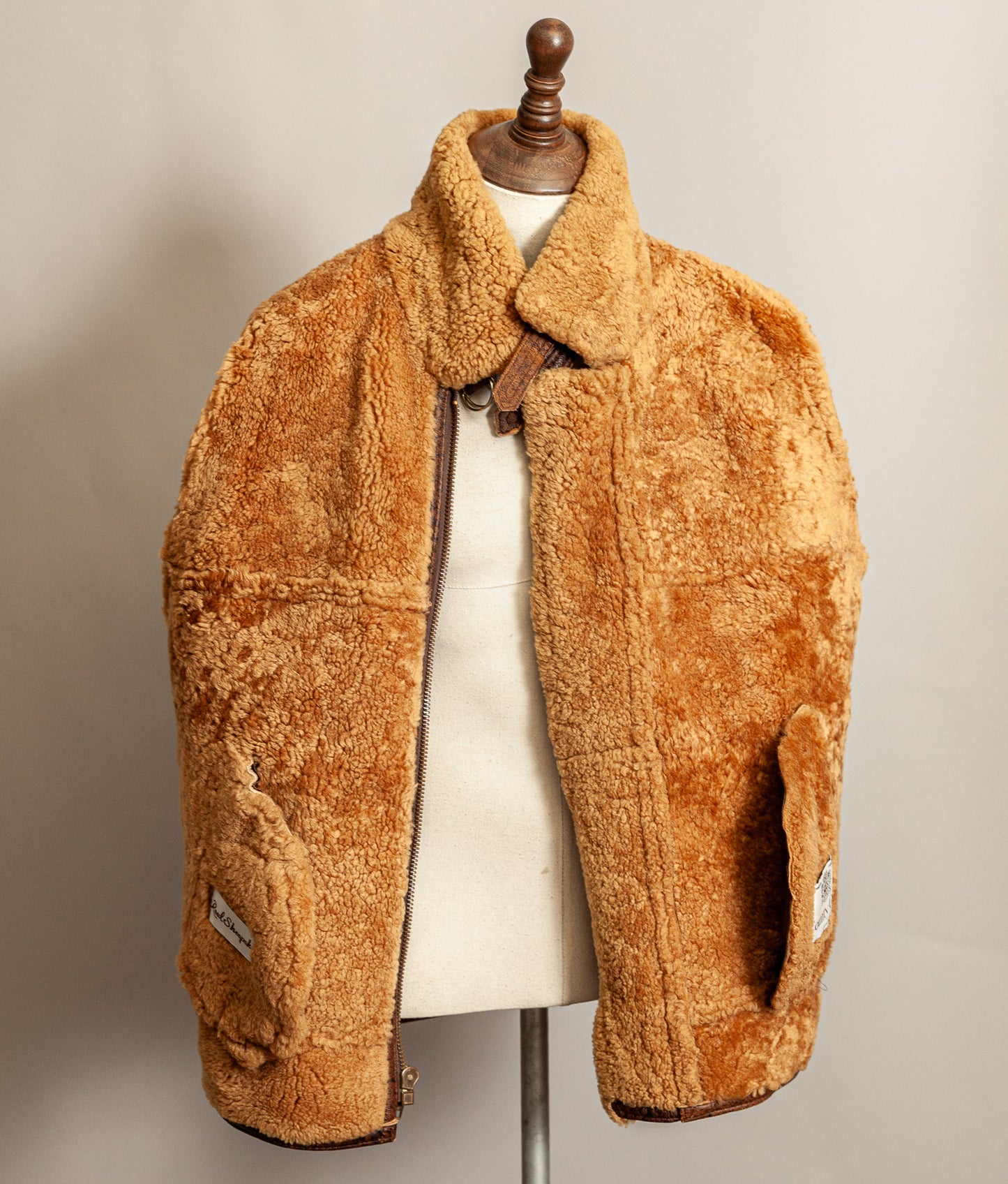 Vintage 1980s Sheepskin Shearling Flying Bomber Jacket XL (46)