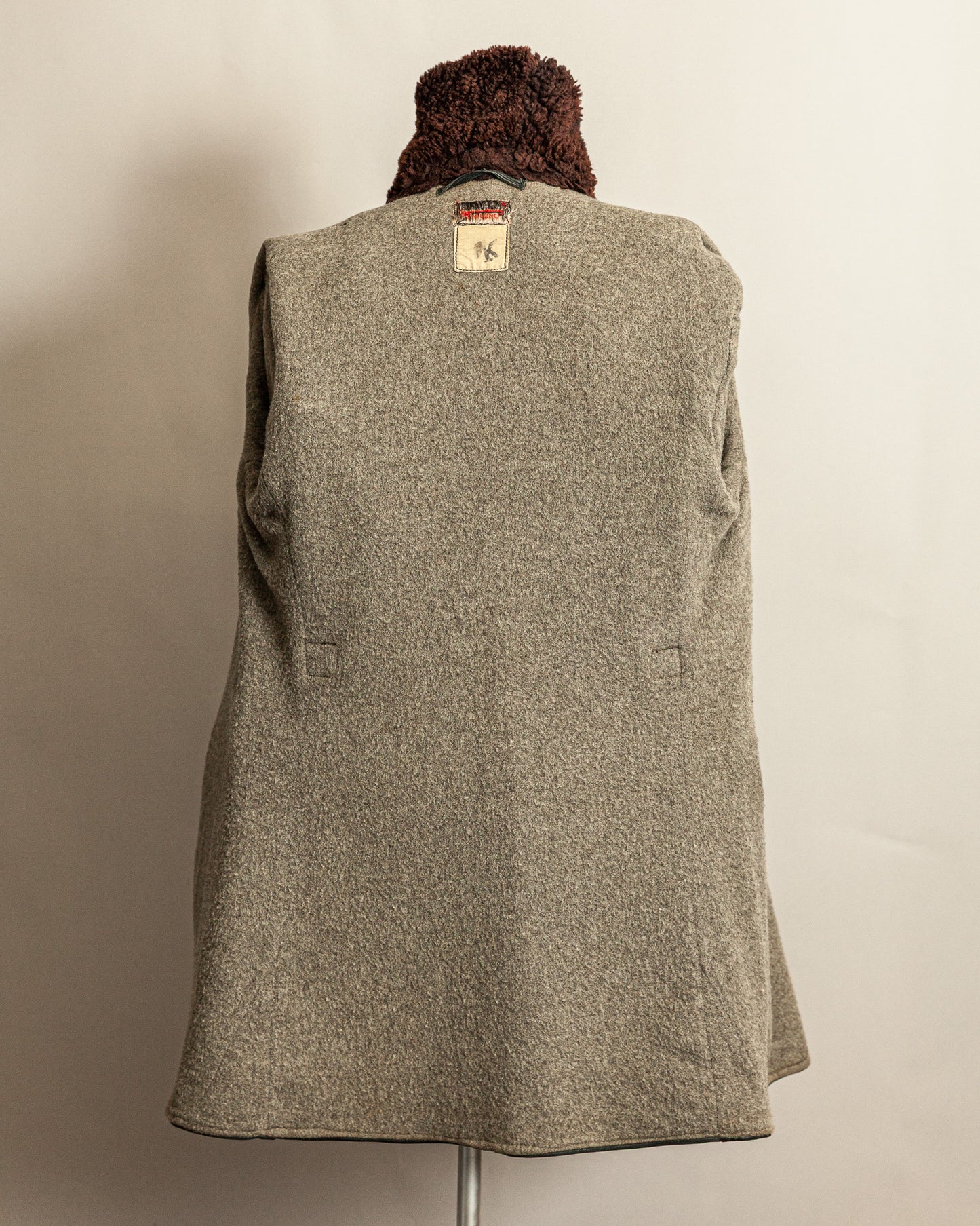 Vintage 1940s Swedish Malungs Military Leather Trench Coat XL (46)