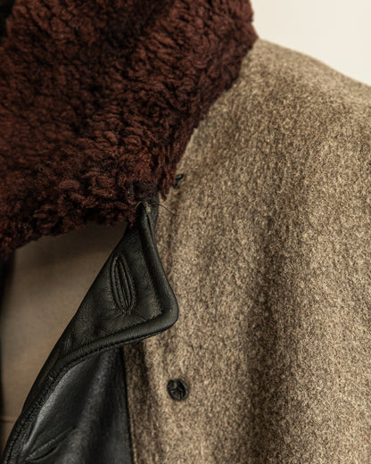 Vintage 1940s Swedish Malungs Military Leather Trench Coat XL (46)