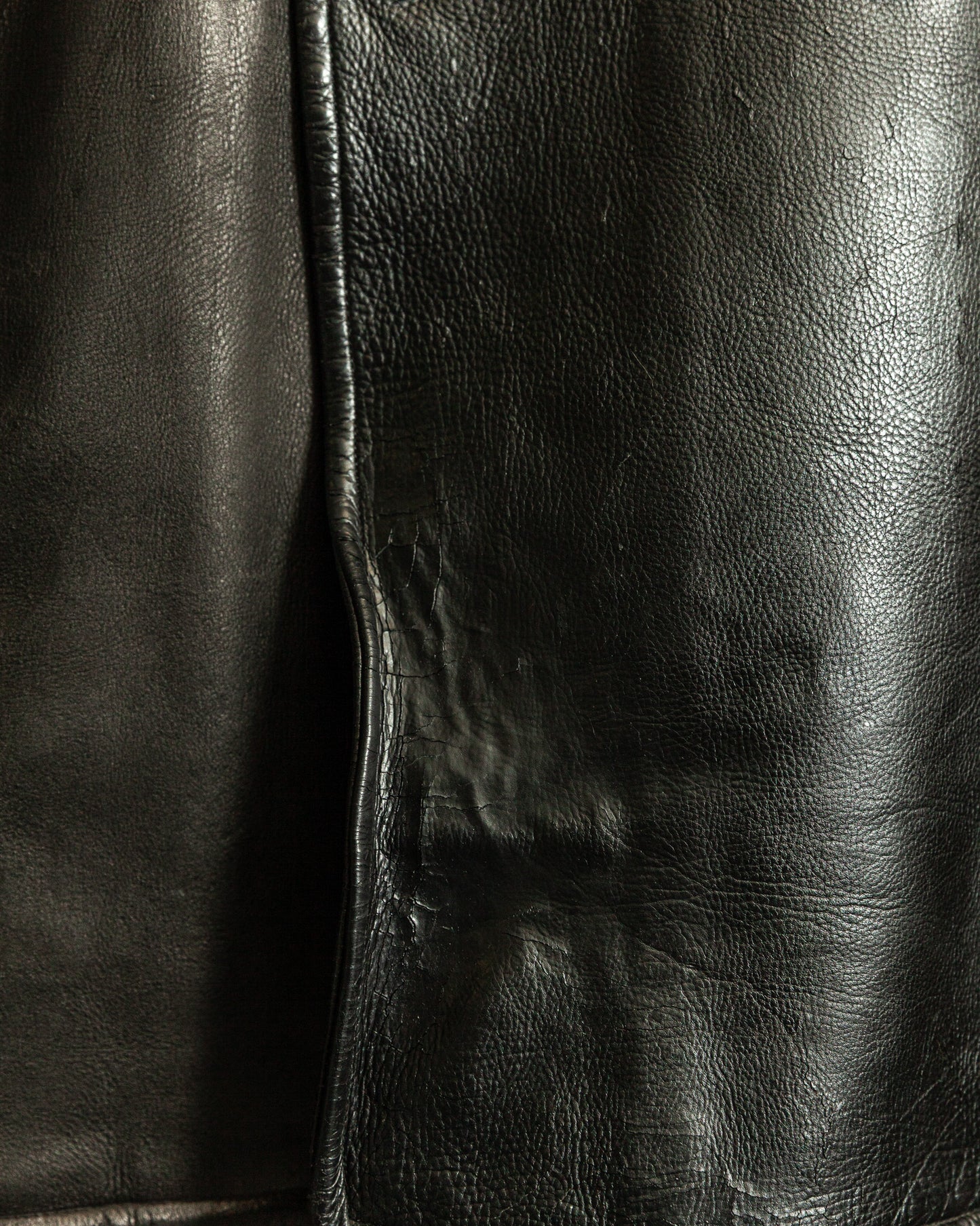 Close-up of black leather texture