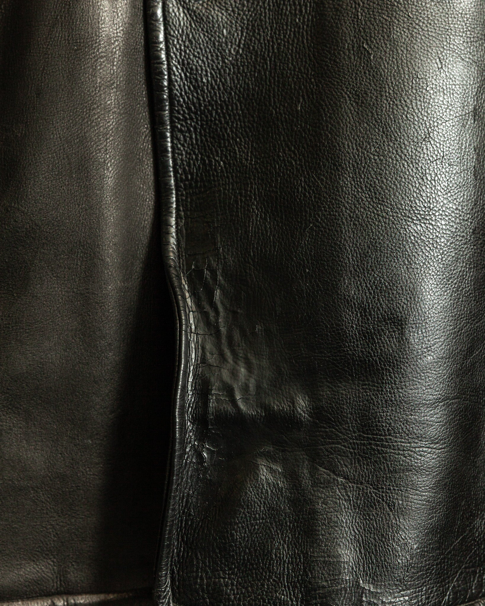 Close-up of black leather texture