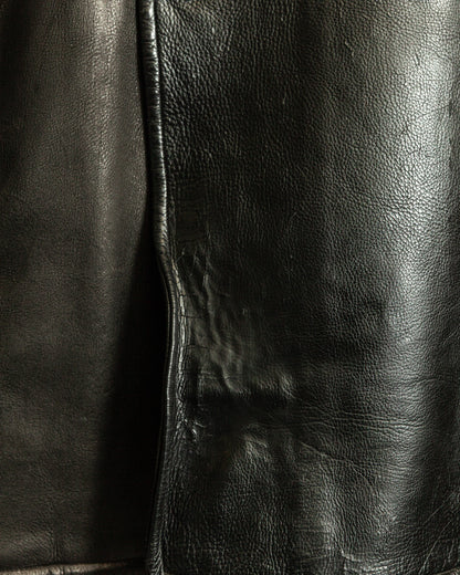Close-up of black leather texture