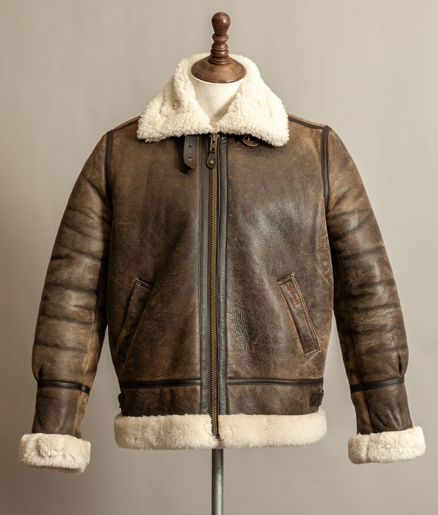 Vintage Schott B3 Sheepskin Bomber Flying Jacket Large (44)