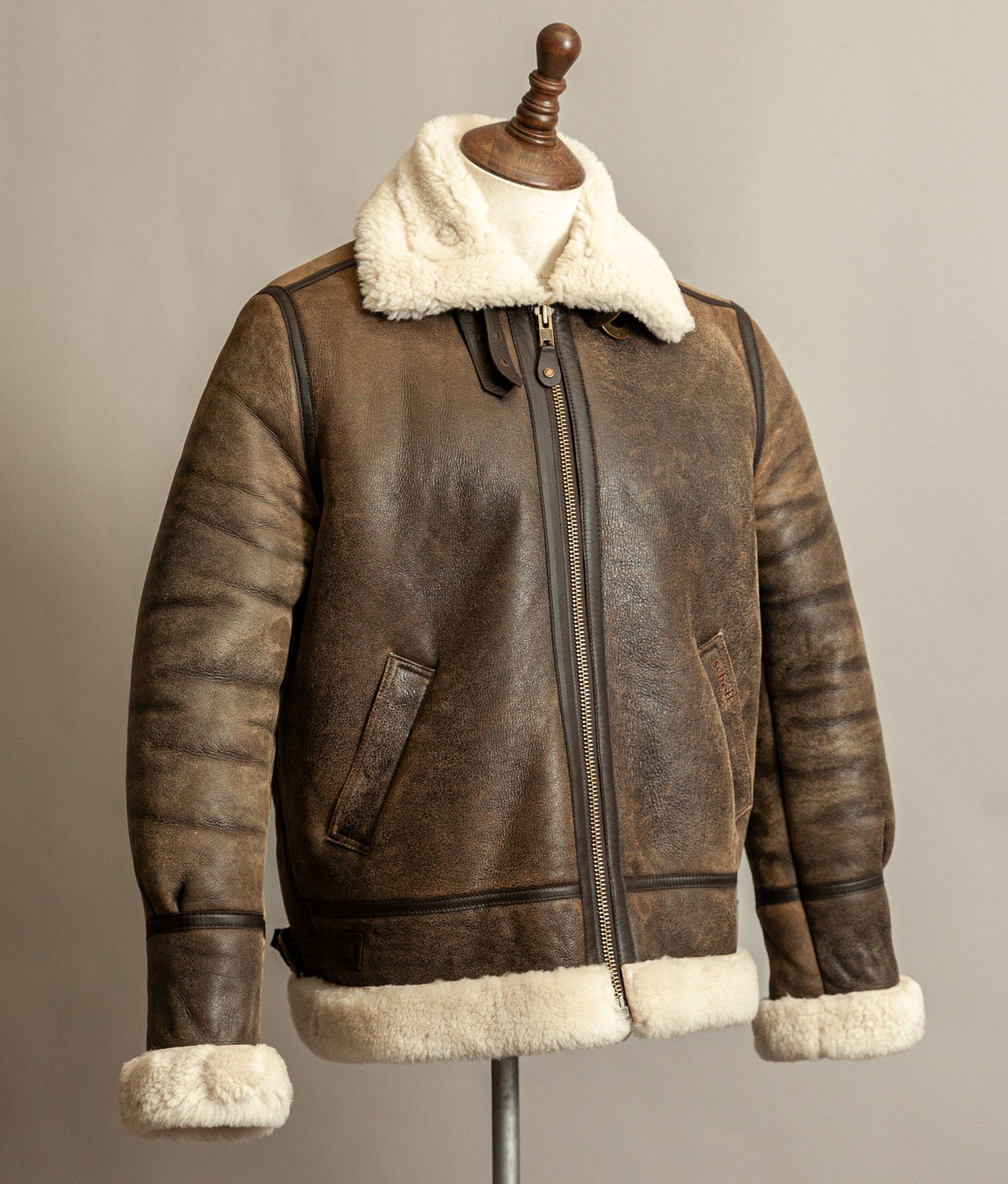 Vintage Schott B3 Sheepskin Bomber Flying Jacket Large (44)