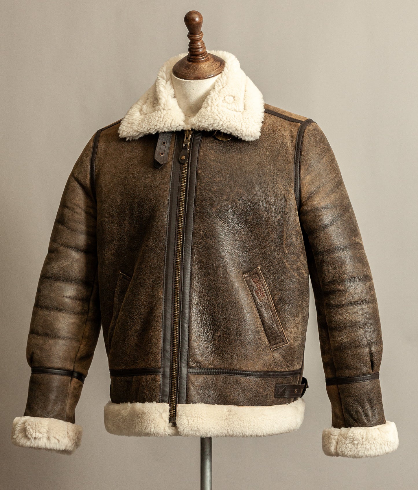 Vintage Schott B3 Sheepskin Bomber Flying Jacket Large (44)