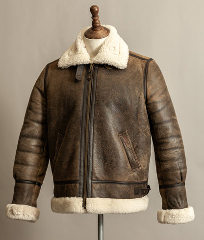 Vintage Schott B3 Sheepskin Bomber Flying Jacket Large (44)