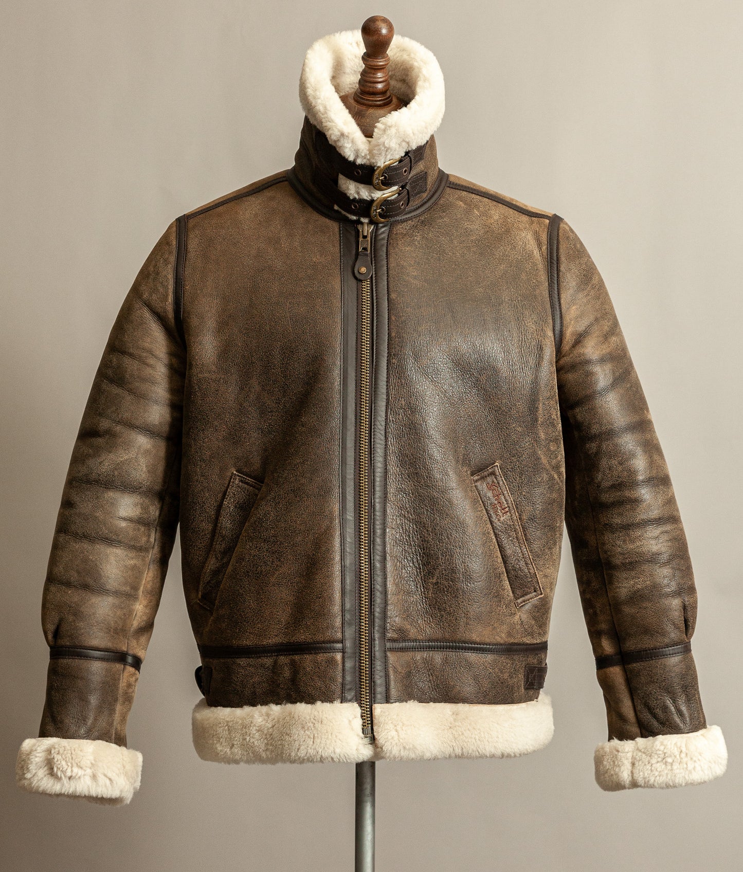 Vintage Schott B3 Sheepskin Bomber Flying Jacket Large (44)