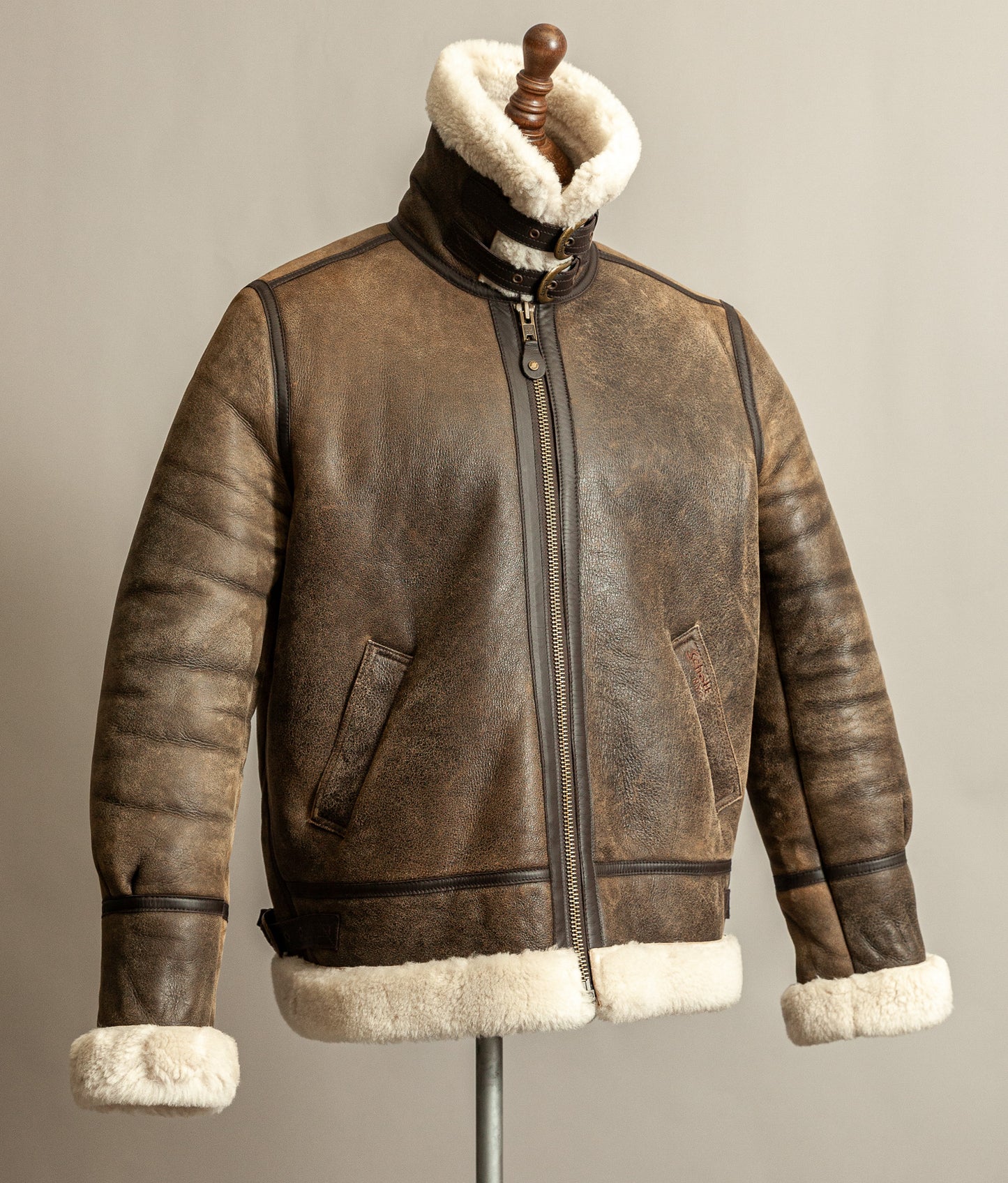Vintage Schott B3 Sheepskin Bomber Flying Jacket Large (44)