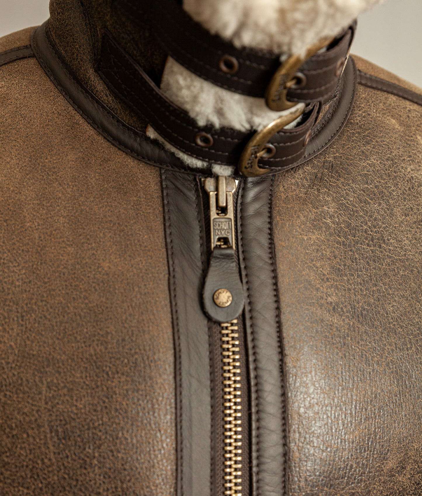 Vintage Schott B3 Sheepskin Bomber Flying Jacket Large (44)