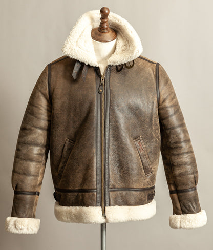 Vintage Schott B3 Sheepskin Bomber Flying Jacket Large (44)