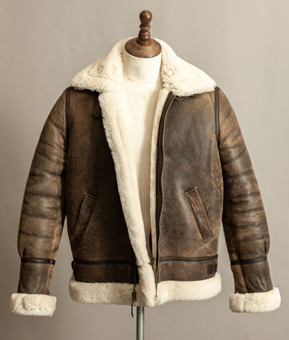 Vintage Schott B3 Sheepskin Bomber Flying Jacket Large (44)