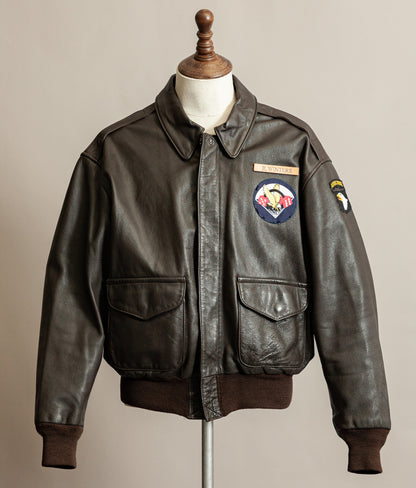 Vintage 1980s Avirex A2 Goatskin Leather Flying Jacket XL (46)