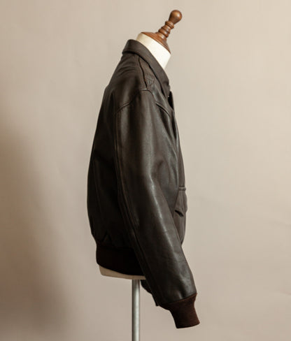 Vintage 1980s Avirex A2 Goatskin Leather Flying Jacket XL (46)