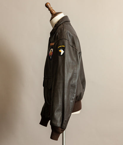 Vintage 1980s Avirex A2 Goatskin Leather Flying Jacket XL (46)