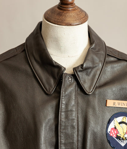 Vintage 1980s Avirex A2 Goatskin Leather Flying Jacket XL (46)