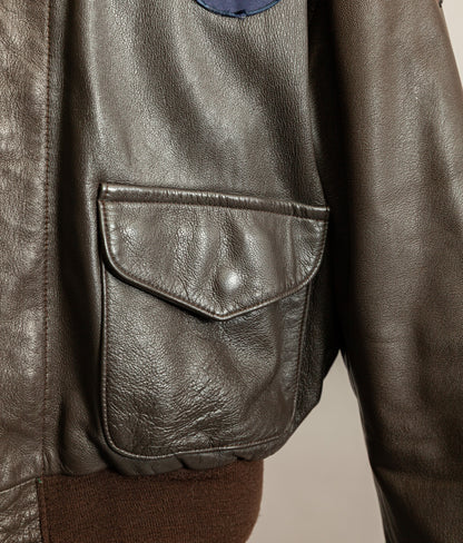 Vintage 1980s Avirex A2 Goatskin Leather Flying Jacket XL (46)