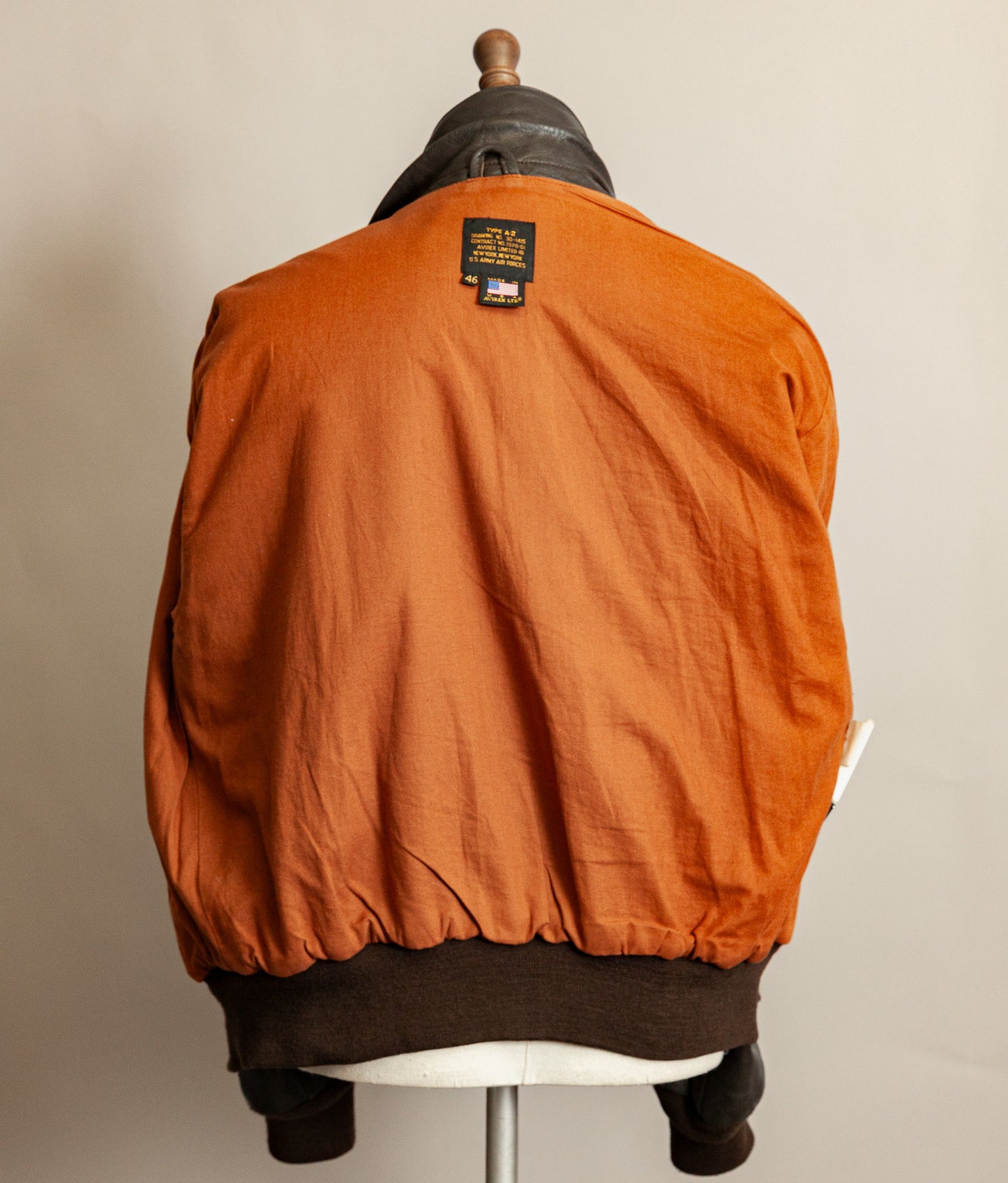 Vintage 1980s Avirex A2 Goatskin Leather Flying Jacket XL (46)