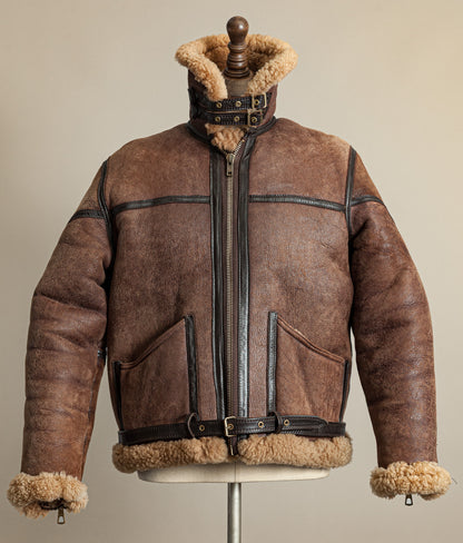 Vintage 1970s Cirrus RAF Irvin Ground Crew Sheepskin Shearling Flying Jacket Medium (42)