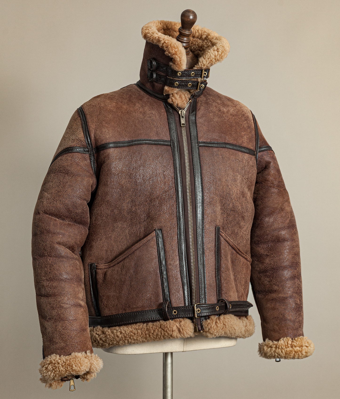 Vintage 1970s Cirrus RAF Irvin Ground Crew Sheepskin Shearling Flying Jacket Medium (42)