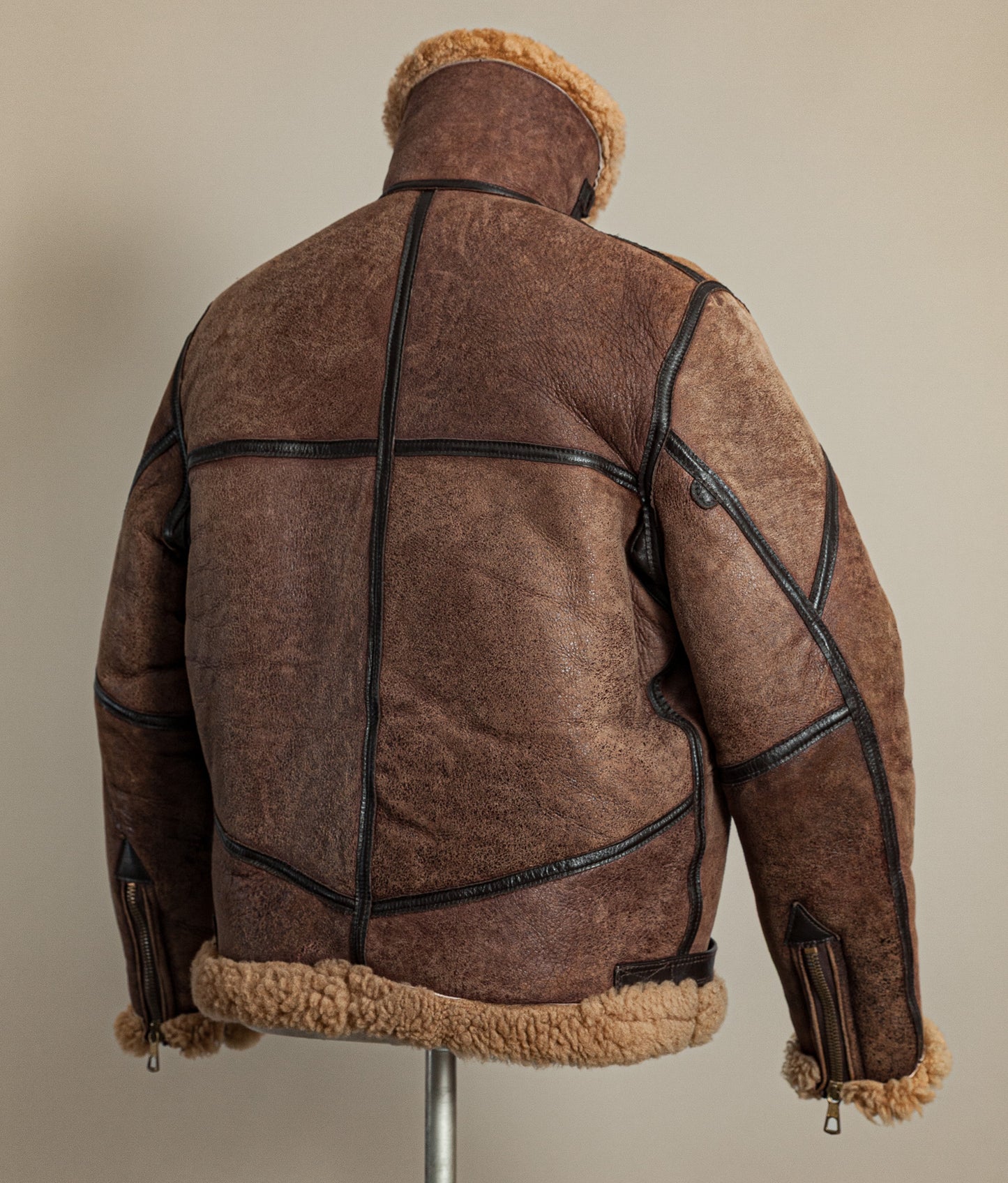 Vintage 1970s Cirrus RAF Irvin Ground Crew Sheepskin Shearling Flying Jacket Medium (42)