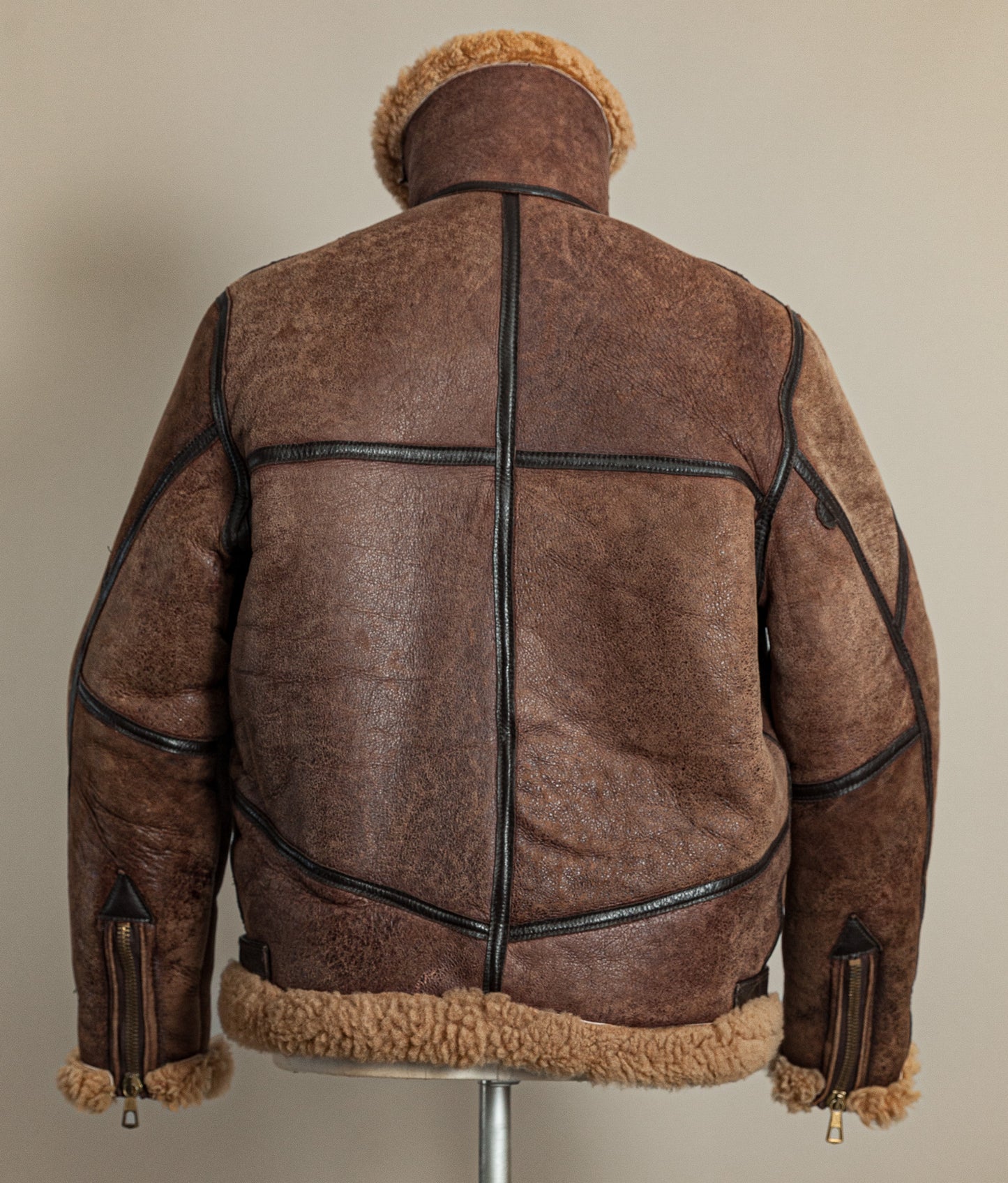 Vintage 1970s Cirrus RAF Irvin Ground Crew Sheepskin Shearling Flying Jacket Medium (42)