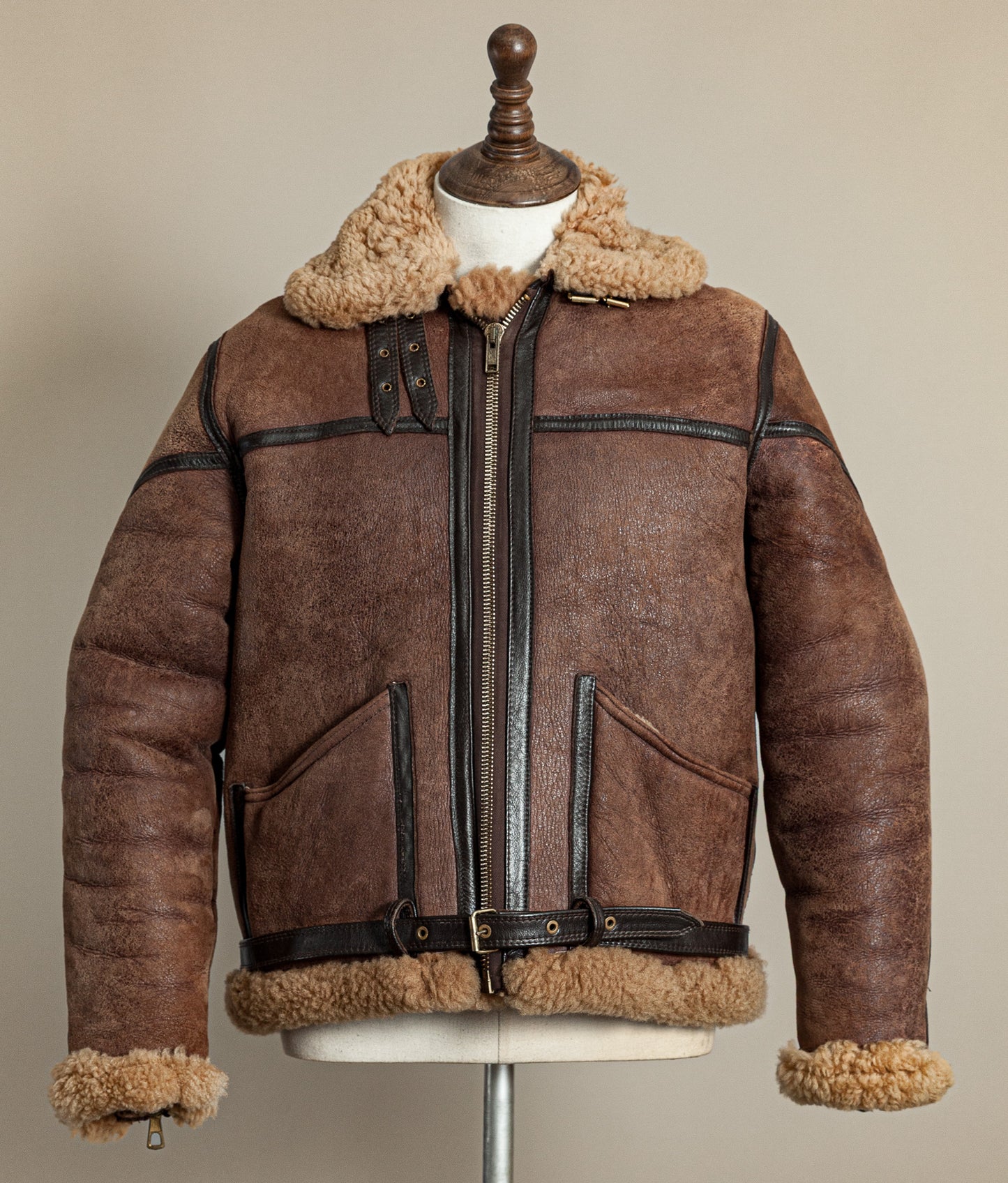 Vintage 1970s Cirrus RAF Irvin Ground Crew Sheepskin Shearling Flying Jacket Medium (42)