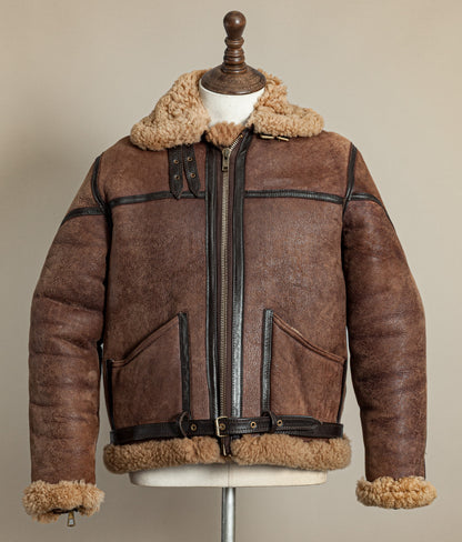 Vintage 1970s Cirrus RAF Irvin Ground Crew Sheepskin Shearling Flying Jacket Medium (42)