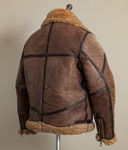 Vintage 1970s Cirrus RAF Irvin Ground Crew Sheepskin Shearling Flying Jacket Medium (42)