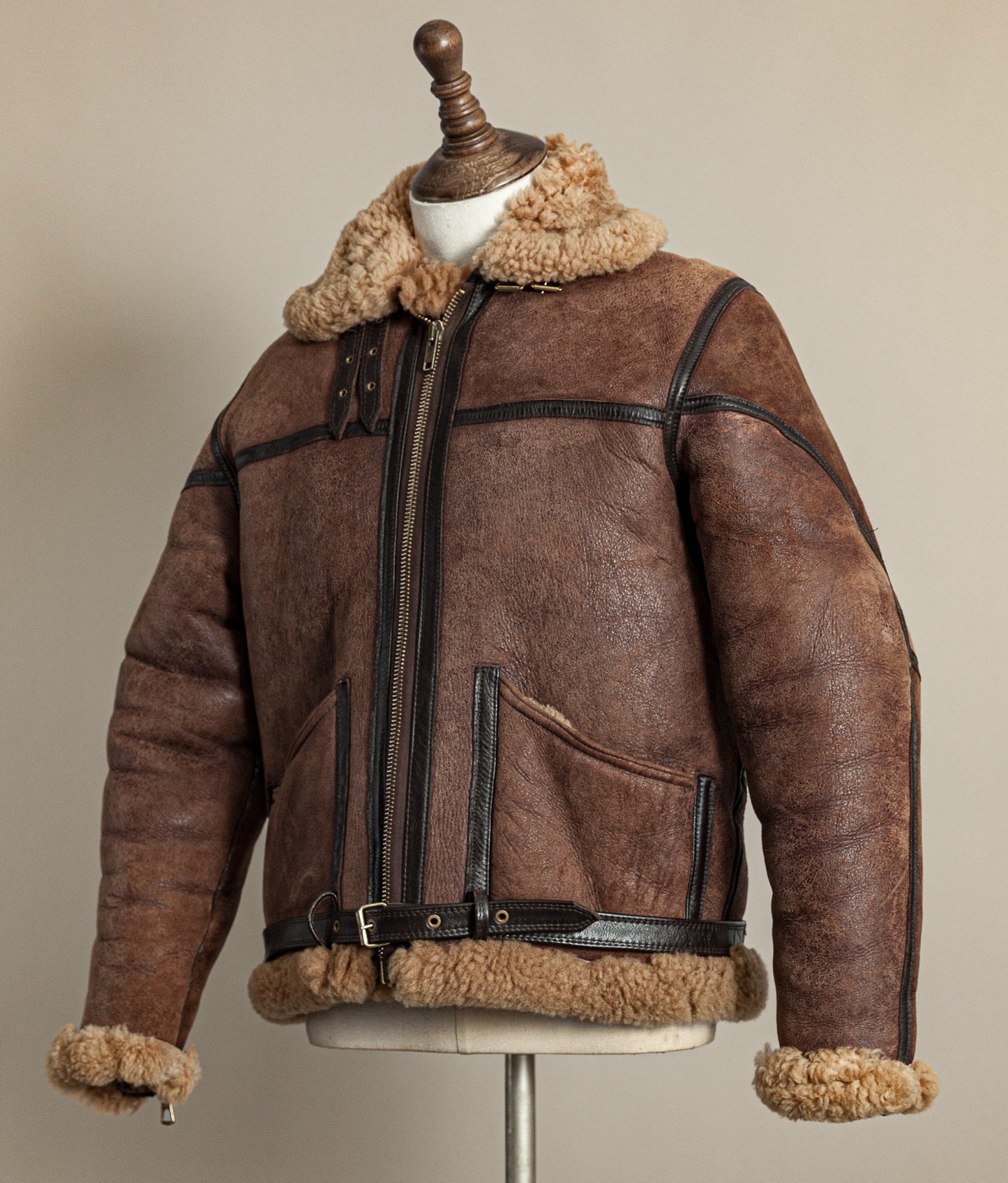 Vintage 1970s Cirrus RAF Irvin Ground Crew Sheepskin Shearling Flying Jacket Medium (42)